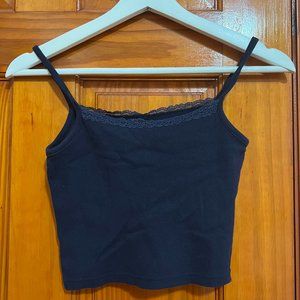 Yesstyle: Lace-Trim Bow Accent Crop Cami Top, Size Medium